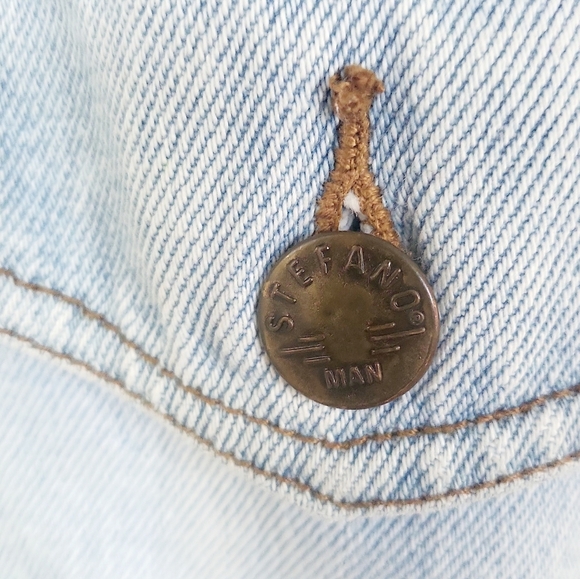 Vintage 80's Stefano Man Light Wash Denim Jean Jacket Size XL - Picture 5 of 9